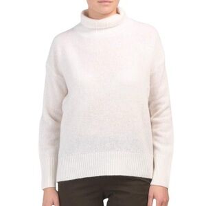 Skull‎ Cashmere Luxury 100% Cashmere Cream Turtleneck Sweater Size XS